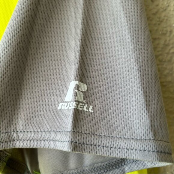 Russell Athletic Dri-Power Sports men’s T-Shirt Gray and Neon Yellow XL - Picture 4 of 6